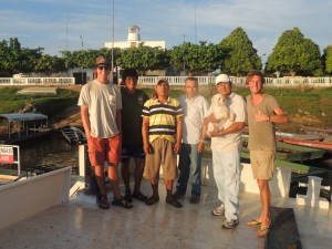 Saying goodbye to the captain and crew.